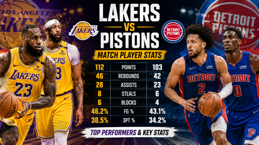lakers vs detroit pistons match player stats​