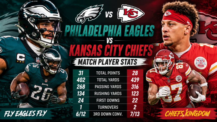 philadelphia eagles vs kansas city chiefs match player stats philadelphia eagles vs kansas city chiefs match player stats