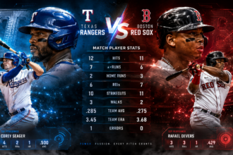 texas rangers vs red sox match player stats
