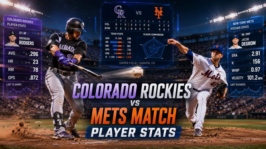 colorado rockies vs mets match player stats
