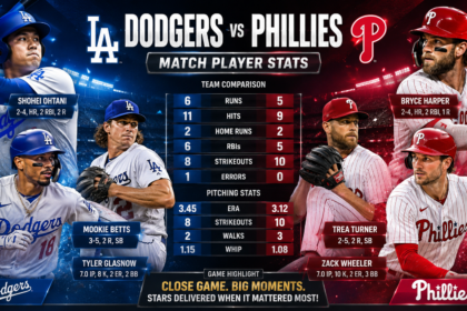 dodgers vs phillies match player stats
